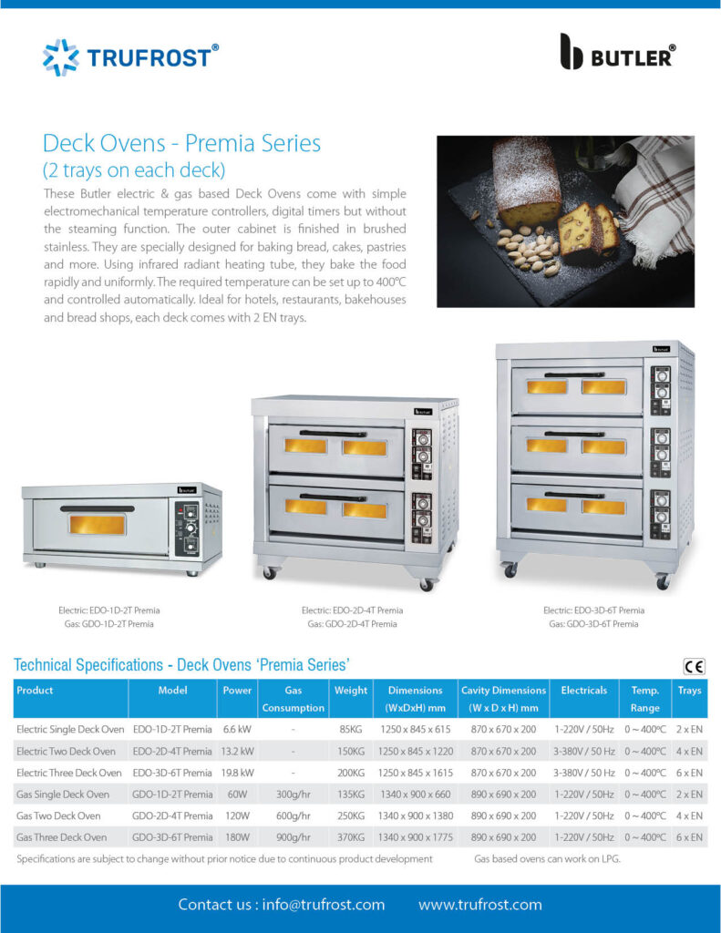 Butler Gas Oven Double Deck GDO-2D-4T – Coldway Innovations Private Limited
